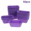 50Pcs Oven Safe Nonstick Kraft Paper Cake Moulds Rectangular Disposable for Baking Cakes Bread Muffins