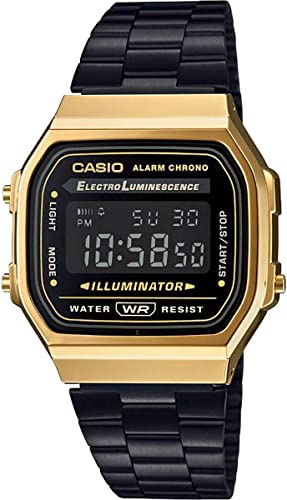 

Casio Digital Watch, Vintage Series A168WEGB-1B, for Men, Women, and Kids, Black and Gold, Inverted LCD Display, Overseas Model [Parallel Import]