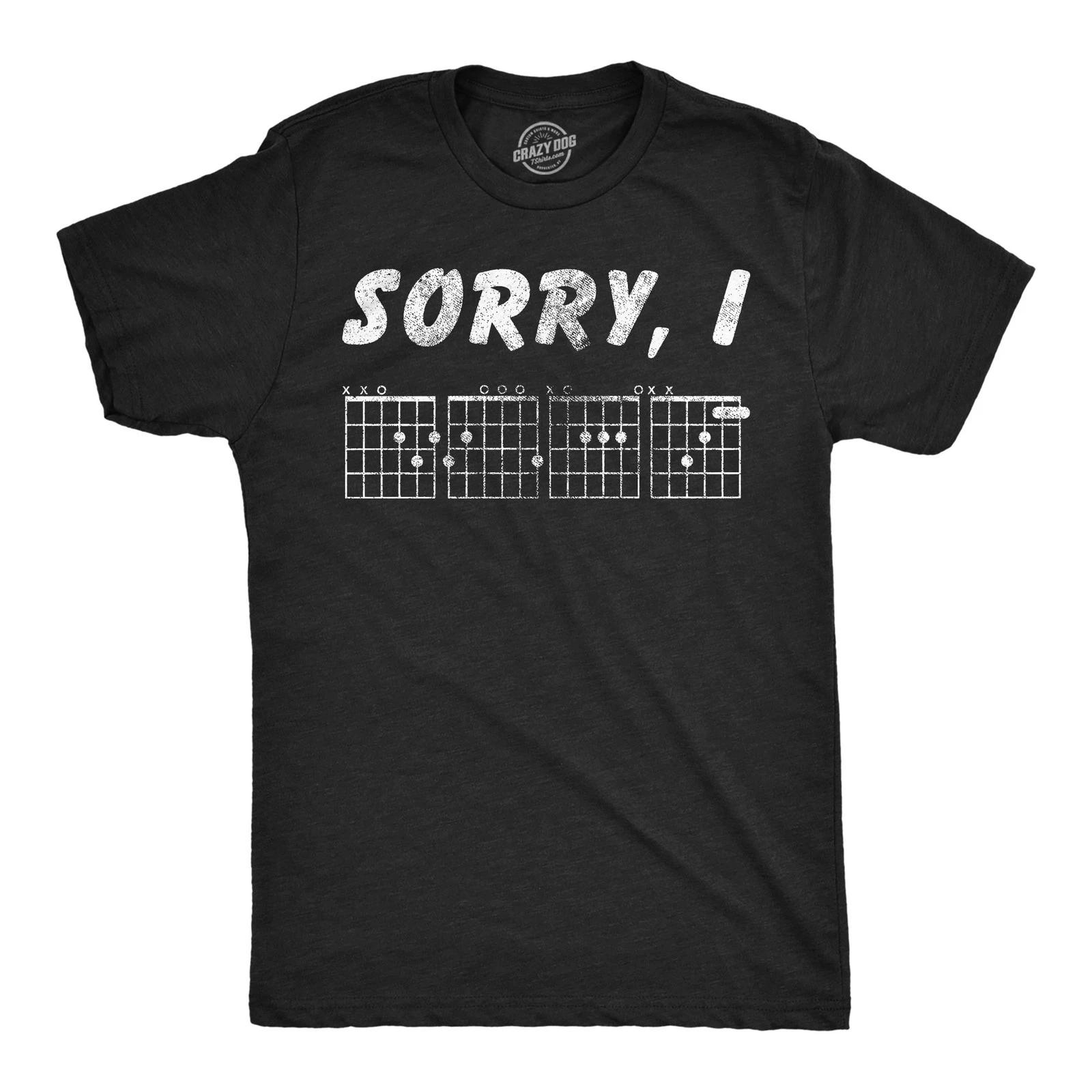 Mens Funny T Shirts Sorry I D G A F Guitar Chords Sarcastic Music Joke Graphic M