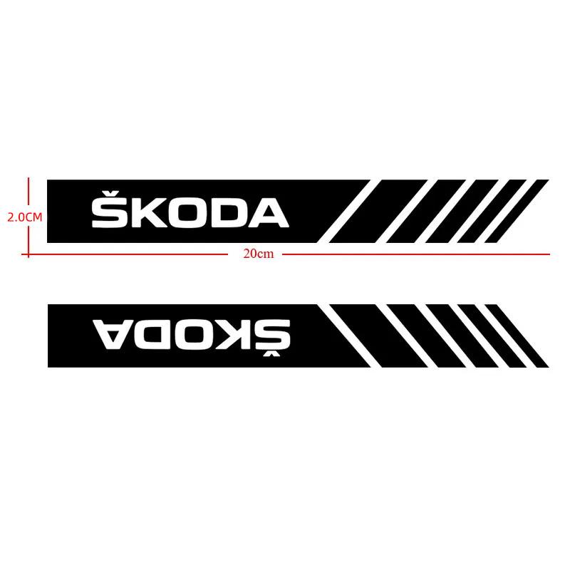 XOWS7 2PCS Car Styling Rearview Mirror Sticker Decoration Badge For Skoda OCTAVIA RS FABIA KAMIQ KAROQ KODIAQ RAPID SCALA SUPERB