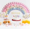 Bruiloft Verjaardag Babyborrel Geslachtsonthulling Decoraties Stofblauw Wit Ballonnenboog Slingerset