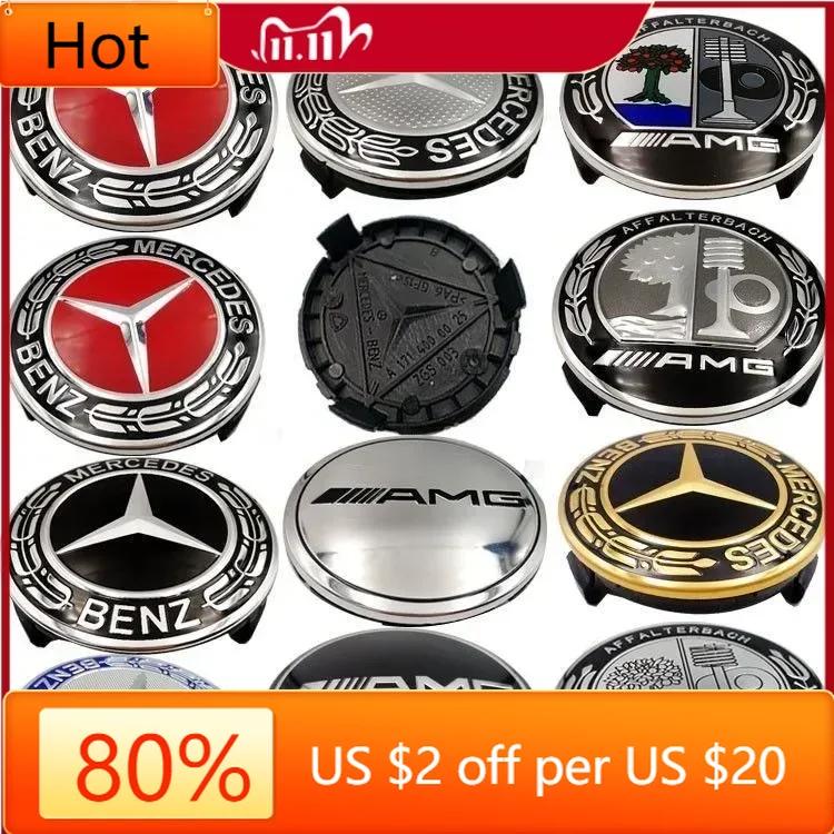CFW1 2025 Hot For Mercedes Benz 4 Pieces/Set 75mm For Mercedes Benz AMG W203 W206 W220 W205 W211 W212 Car Wheel Center Hub Caps Benz