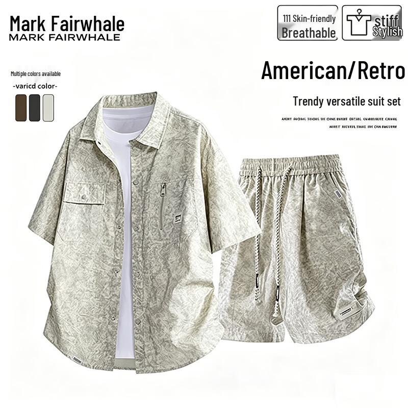 MARK FAIRWHALE Men s Tie-Dye T-shirt & Shorts Set M
