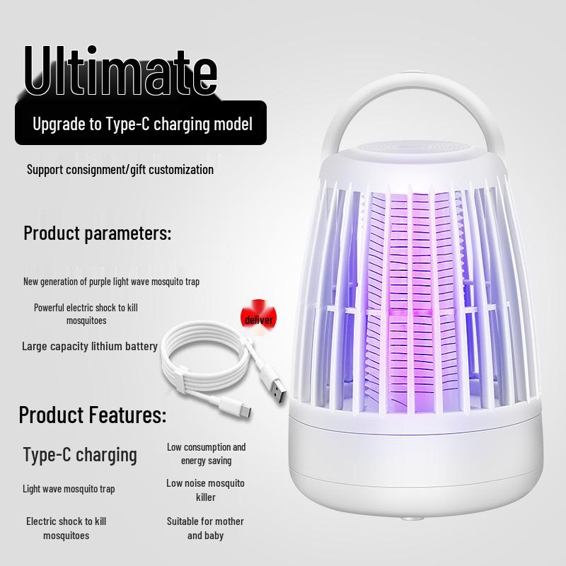 USB Wall-Mountable Night Light & Mosquito Killer Lamp for Bedroom
