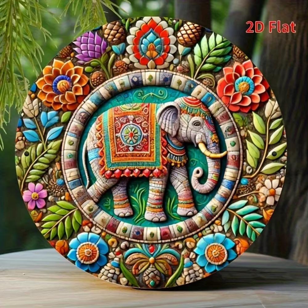 Lecmot 2D Steel Wall Art Colorful Geometric Design Modern Home Decor