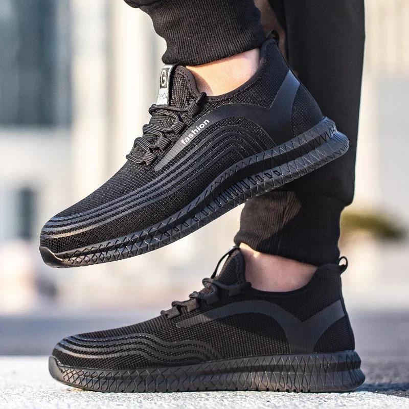 Men Steel Toe Work Sneakers Lightweight Safety Shoe Puncture Proof Indestructible Boots Durable Protective Men Footwear for Work