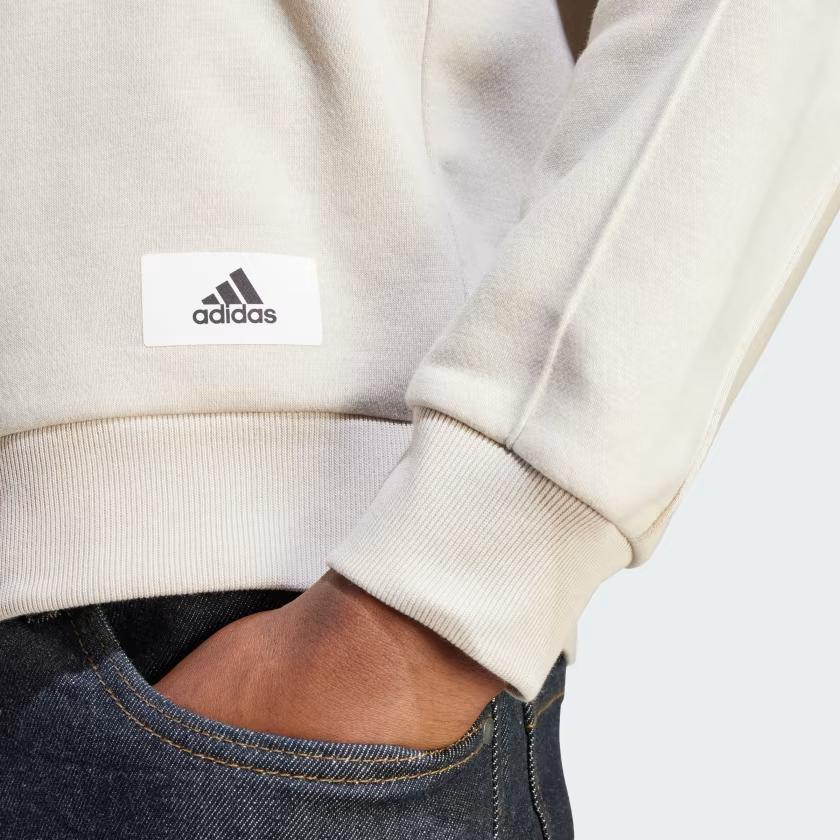 Adidas The Safe Place Hoodie Solid Logo Loose Long Sleeve Hooded Sweatshirt Men Hoodies Beige IS7489