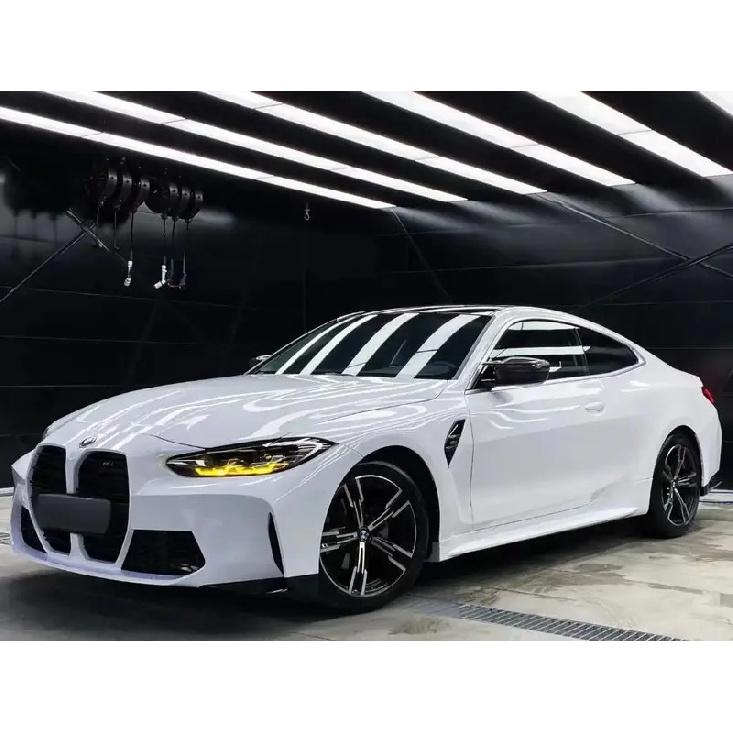 Glossy Piano White Car Vinyl Wrap Film PET Car Sticker Air Free Auto Accessories Interior Decoration White Gloss Wrap Vinyl 10X152 CM