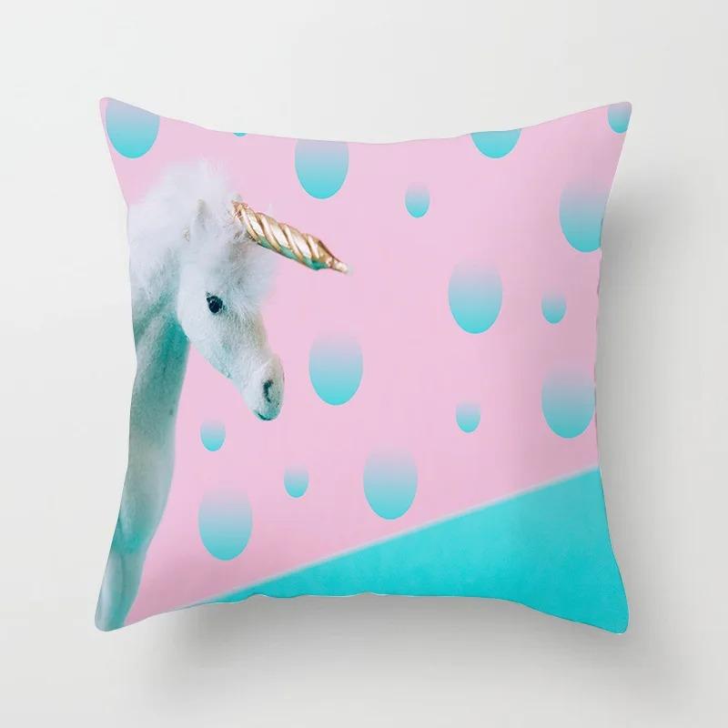 Pink Tropical Leaf Pillowcase Office Living Room Home Pillowcase Car Ornaments