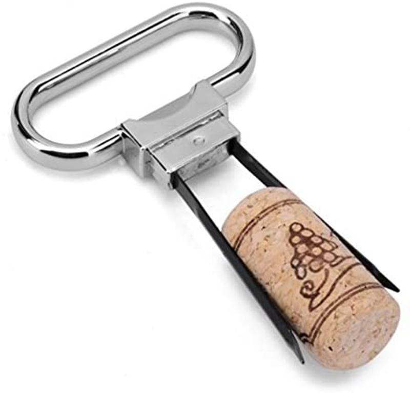 2 Pcs Two-Prong Cork Puller with Cover, Steel Vintage Wine Bottle Opener Champagne Kitchen Bar Corkscrew