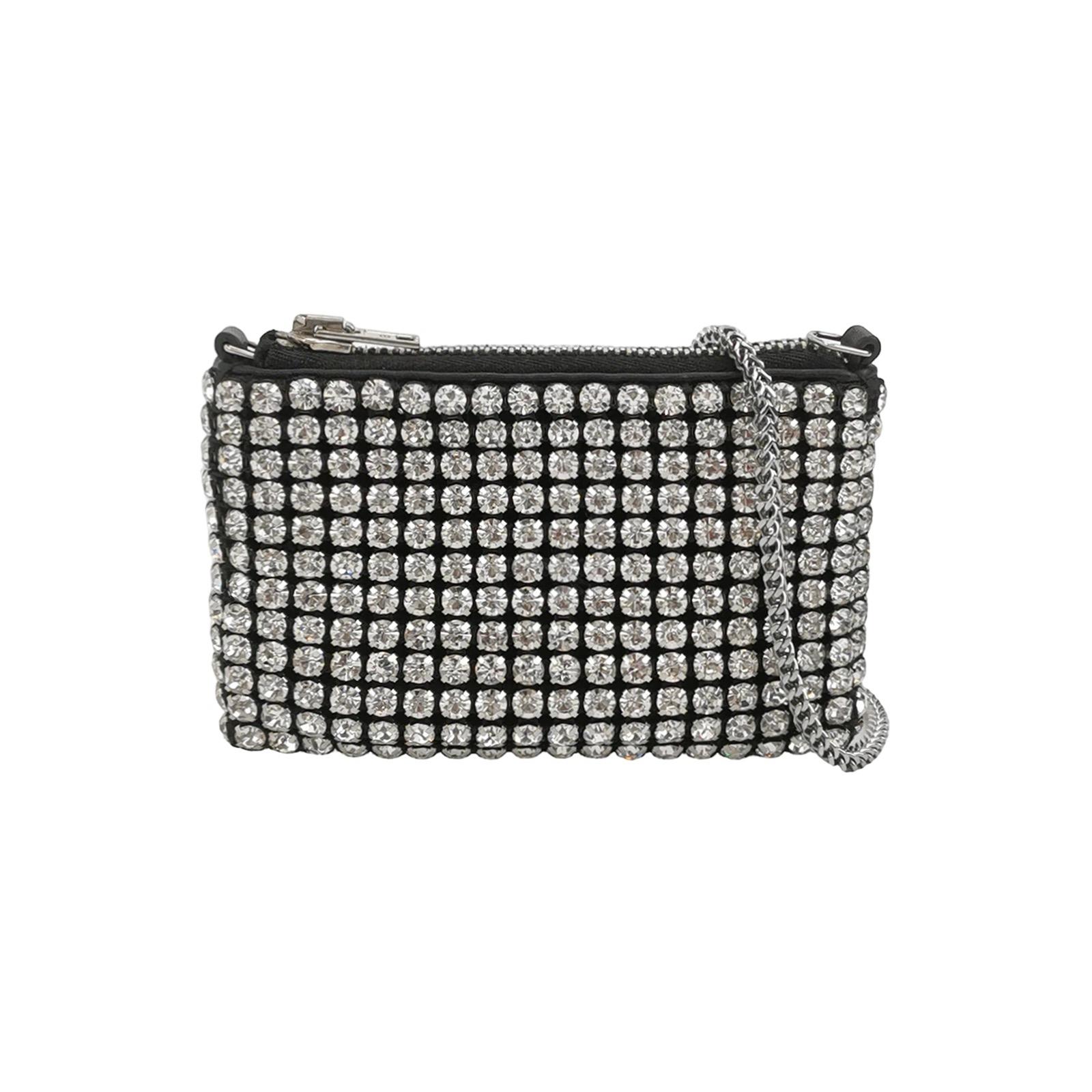[Pre-Owned] Wangloc Chain Detachable Rhinestone Shoulder Crossbody Bag - Excellent #1A01VAH ONE SIZE