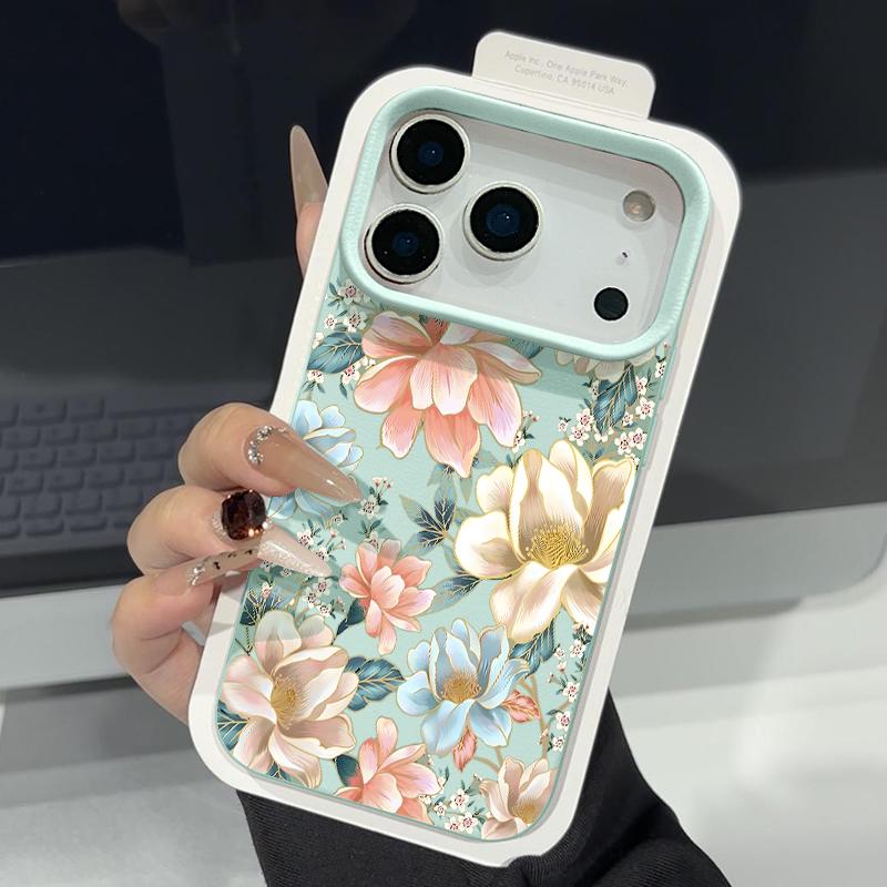 Leather Texture TPU Phone Case For iPhone 17 17e 16e 16 15 Pro Max 14 13 Pro Max 11 Sunflower Pattern Soft Silicone Back Cover