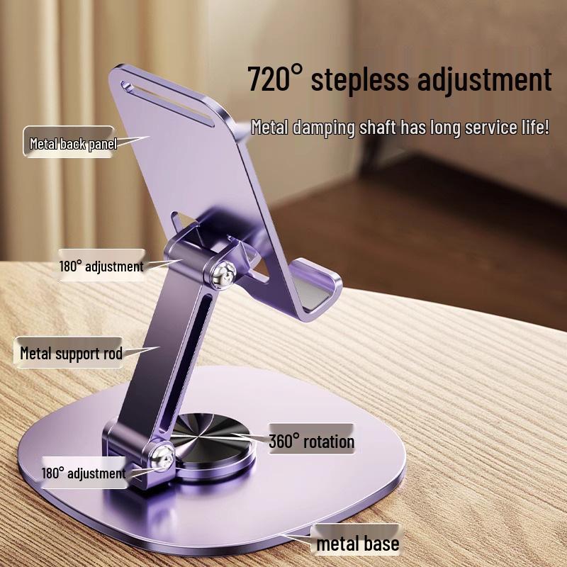 360° Rotating Foldable Aluminum Phone and Tablet Stand