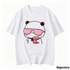 Couple Tee Bubu Is Watching Movies And Milk Tea With Dudu Tshirt Cartoon Cute Graphic Tees For Ladies Kawaii Cotton Unisex Tops