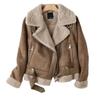 Autumn Winter Style Suede Suede Surface Fur Integrated Warm Jacket Locomotive Clothing Women