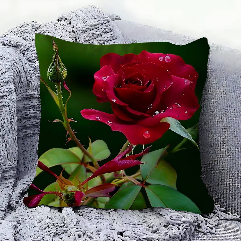 

Rose Flower Icon Cushion Cover Decorative Pillow Sofa Home Decor Case Pillow Cases 12x12Inch