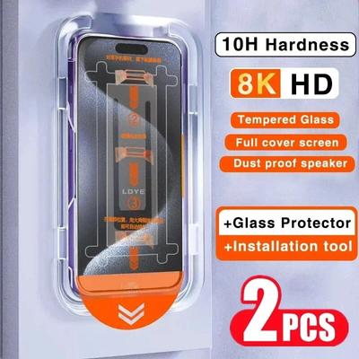 Instalación libre de polvo y burbujas Vidrio templado antiespía para iPhone 15 14 13 12 11 Pro Max Mini SE XS XR X Max 15 Plus Protector de pantalla