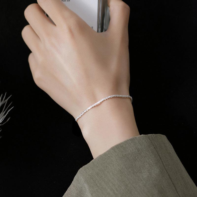 

Ins Style Popular Simple Sparkling Pendant Clavicle Chain Necklace Collar Bracelet For Women Jewelry Birthday Gifts