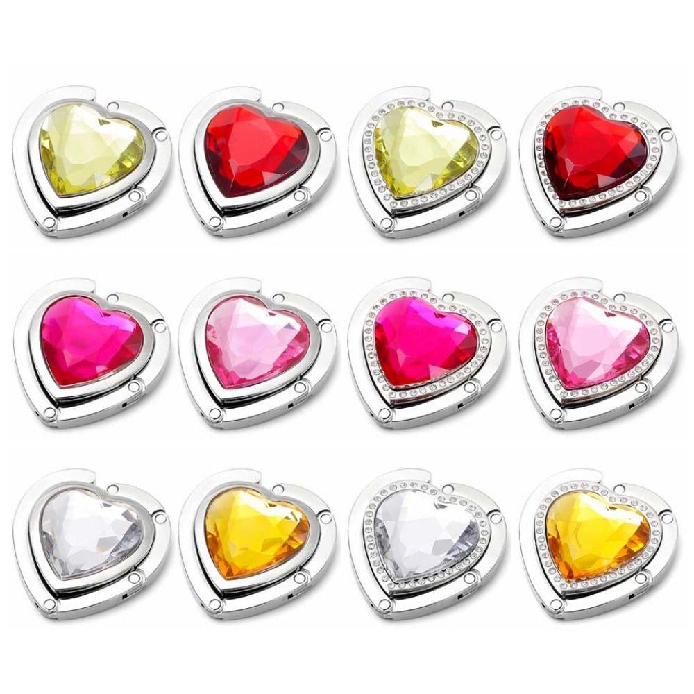 Portable Purse Bag Hanger Rhinestone Handbag Hook Holder Folding Table Hook  Storage Hanger