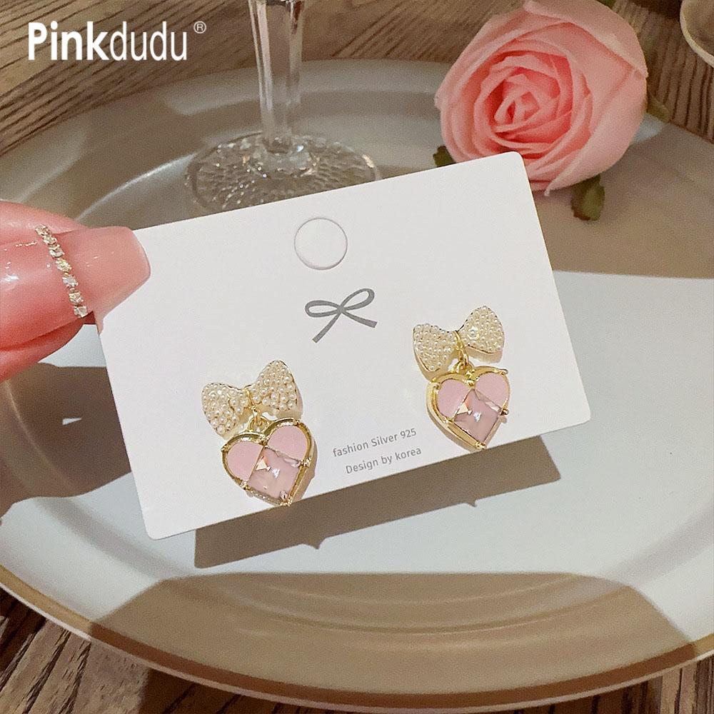

Pinkdudu Романтическая имитация жемчуга Розовая любовь Капля Серьги Мода Элегантная Роскошная Серьга Сердце для женщин Ювелирные изделия PD1424