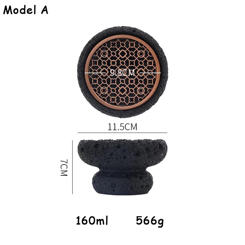 Japanese Style Salmon Tray Hotel Creative Tableware Coal Ball Volcano Stone Artistic Dish Black Sushi Sashimi Plate Food Display