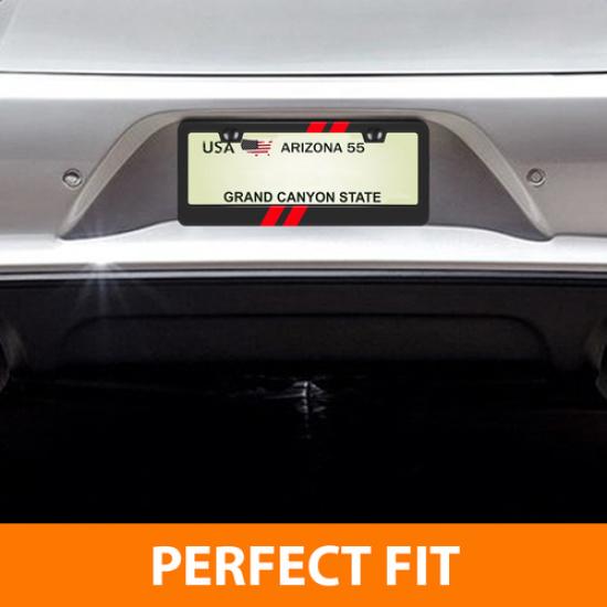 Black FOR Dodge Word Premium Carbon Stainless Steel License Plate Frame