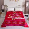Thicken Brushed Flat Sheet Soft Sanding King Size Bed Sheet Red Wedding Bed Sheet for Cozy Sleep