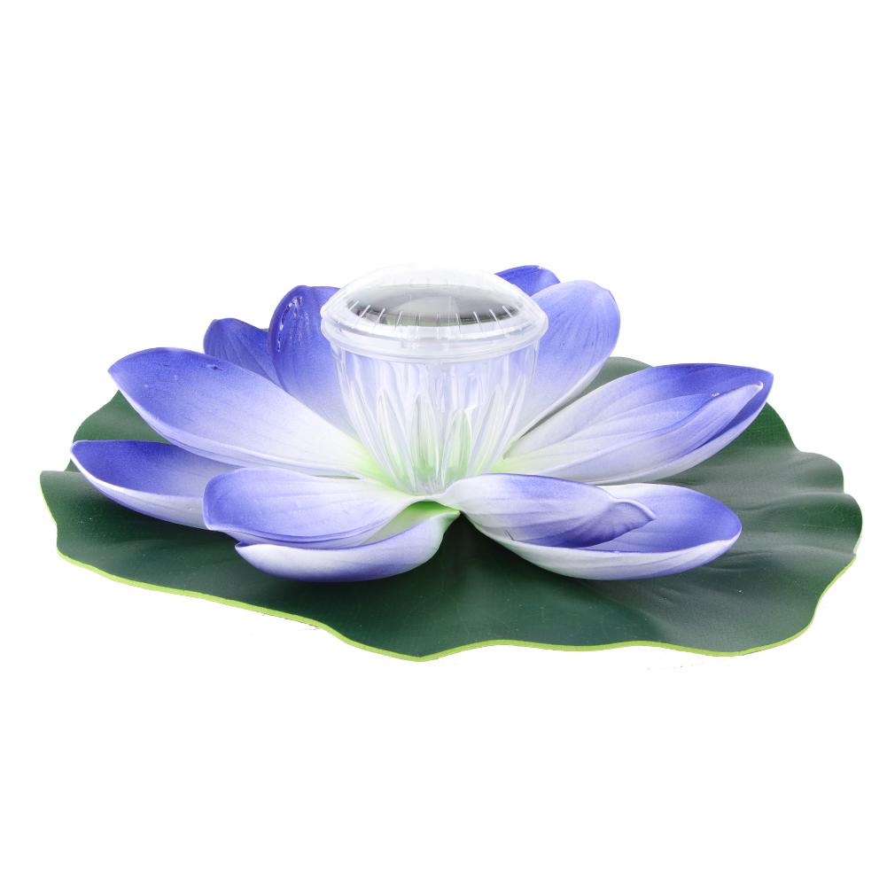 Solar Pond Pool Lights LED Color Changing Lotus Flower Waterproof  Floating LampPurple