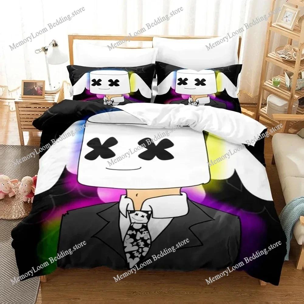 DJ Marshmello Bedding Set Single Twin Full Queen King Size Hip Hop Bed Set Aldult Kid Bedroom 3D Print Fashion Duvetcover Sets