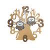 Wooden Wall Clock with Owl Design, Scandinavian Style, Silent Operation, Natural Wood, Cute Interior Decor, 29cm