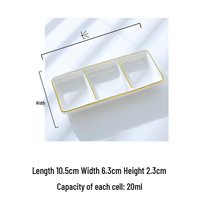 Europejski zestaw ceramicznych naczyń na przyprawy i sosy ze złotym rantem