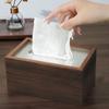 Rectangle Walnut Wood Grain Tissue Box Elegant Napkin Holder Wood Draw Paper Box  Restaurants