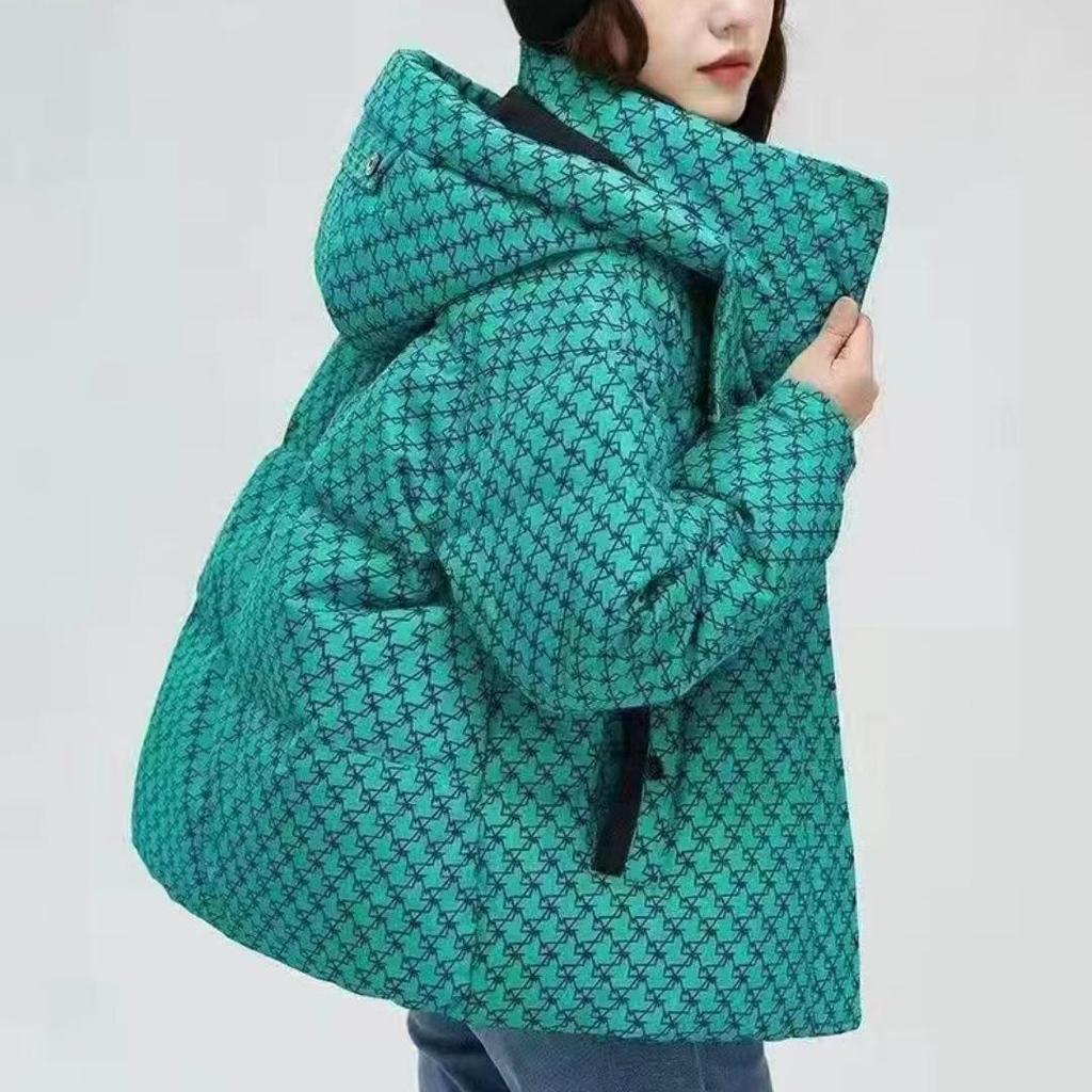 Women Winter Short Fluffy Warm Jacket Hooded Plaid Plus Size Jacket Casual Outdoor Jacket