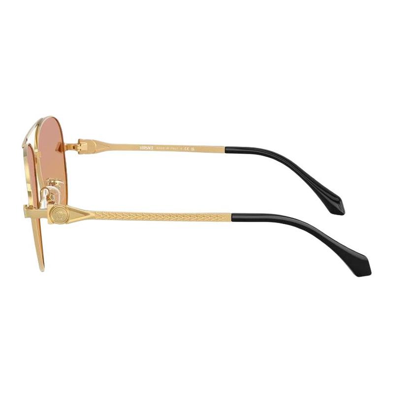 Versace Original Design Metal Pilot Style Sunglasses Unisex Couple Style Gold 38001685 VE22831002el-golden F
