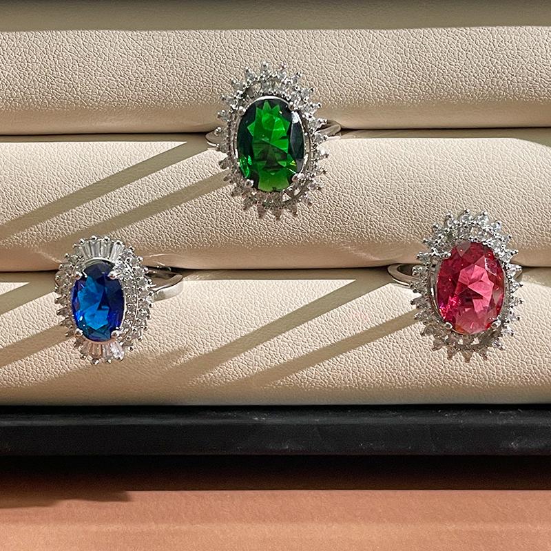 Cellacity Classic Sapphire Rings for Charm Lady with Oval Shape Gemstones 925 Sterling Silver Fine Jewelry Gift