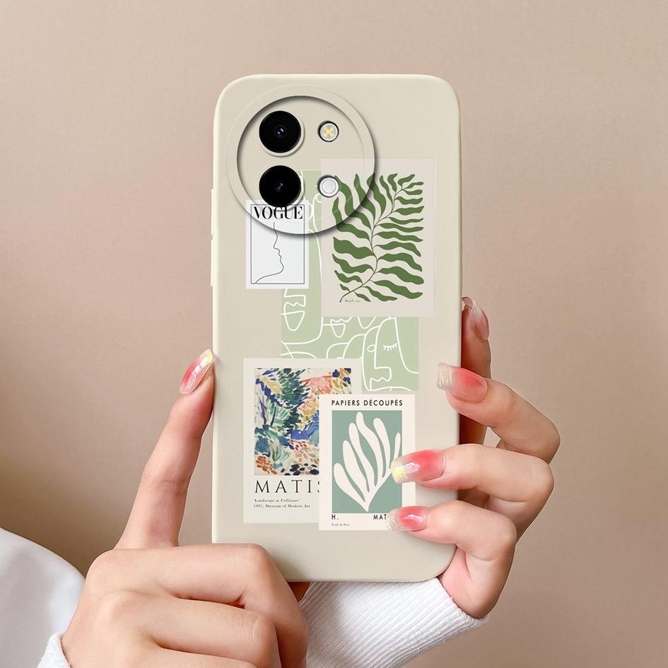 Hülle für Vivo Y200i T3x Y38 Y03 Y28 5G Y 28 4G Hülle Mode Etiketten Hüllen Matt Weiches Silikon Hohe Qualität Super Stoßfest Luxus Gehäuse Capas