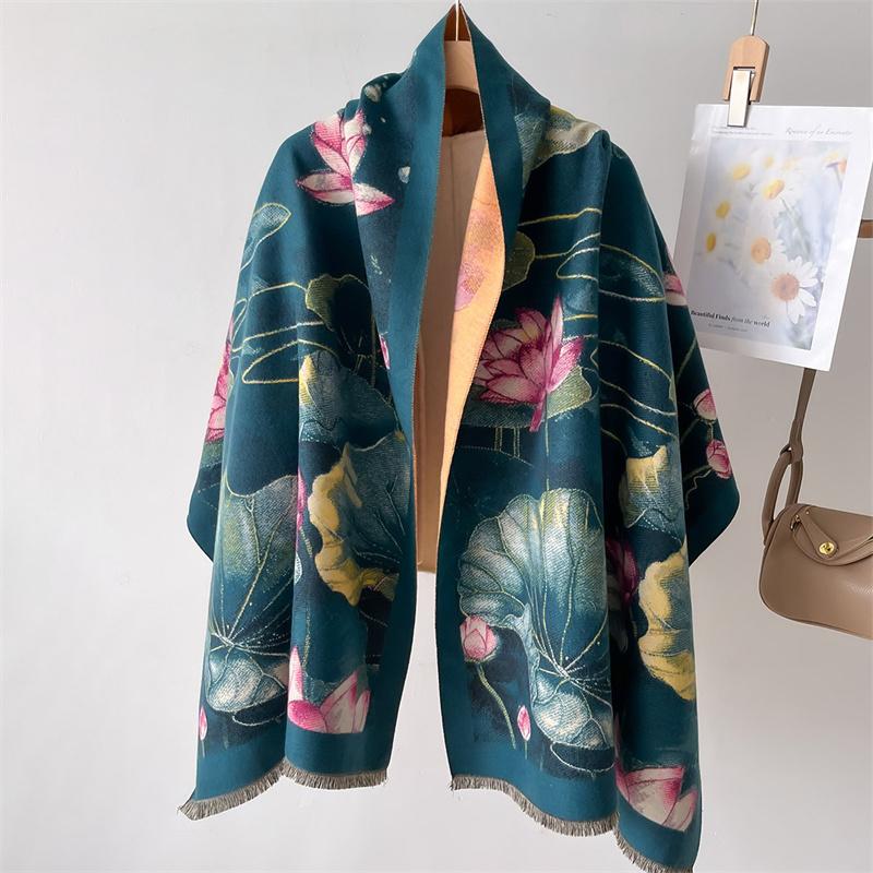 Winter Cashmere Scarf Women Design Outdoor Warm Pashmina Blanket Scarves Female Shawl Wraps Thick Foulard Bufanda