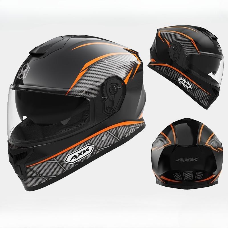 Motorcycle Helmet Men's Warm Winter Locomotive Double Lens Electric Vehicle Women's Cycling Four Seasons Full Helmet