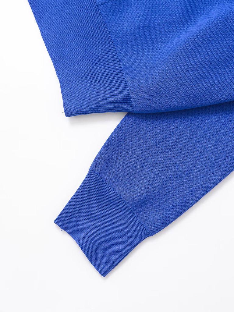 Spring 2025 Women's European & American Style Casual Knit Sweater with Pocket Detail