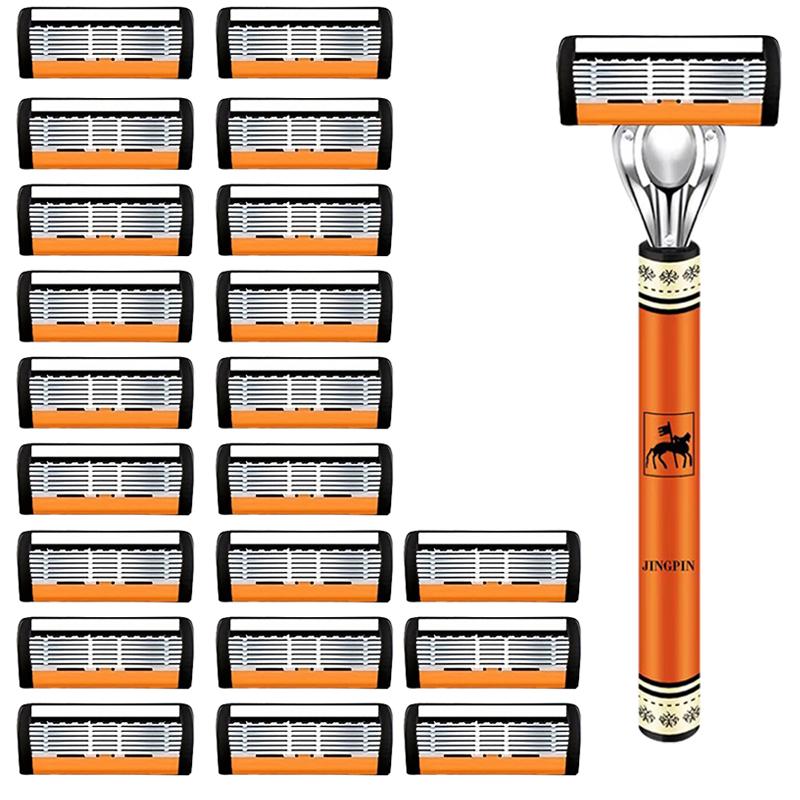 Shaver Brand New Design  Razor Shaving Six Layer Shaver Reusable Razor Imported Blade Multi Tool Head Change
