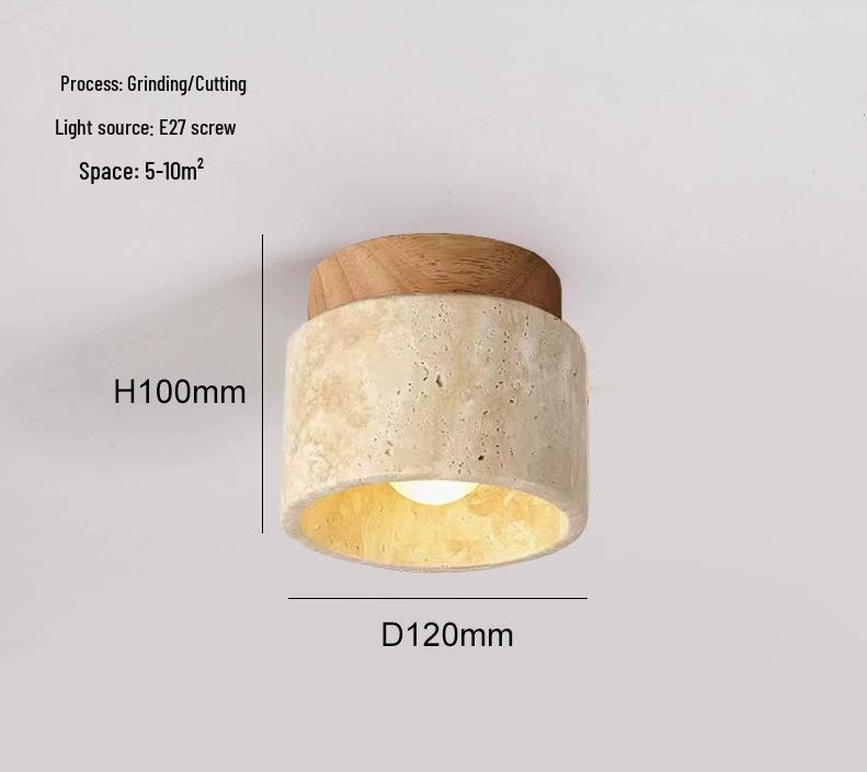 Japanische Wabi-Sabi Gelber Höhlenstein Deckenleuchte für Eingangsbereich oder Balkon