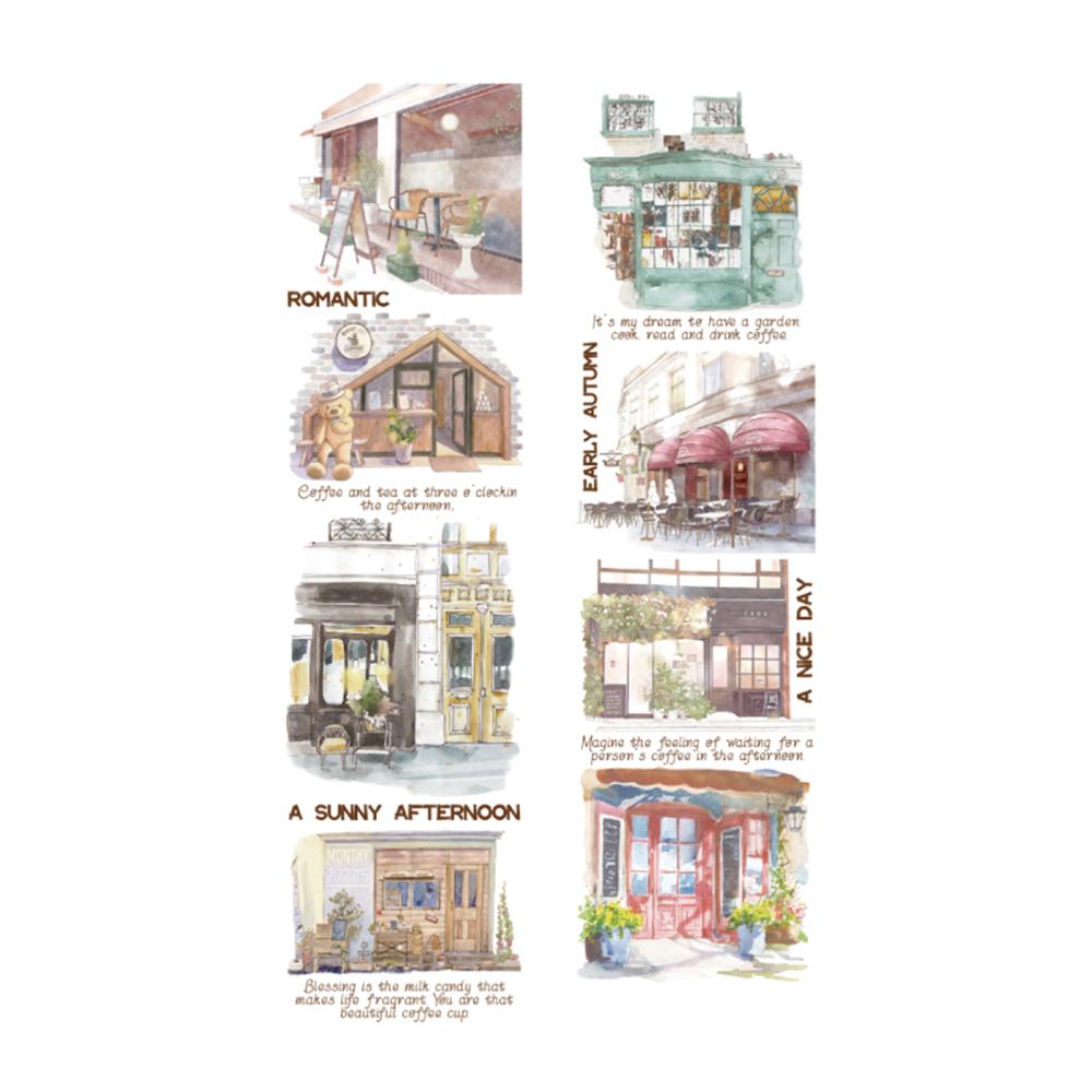 

200 см/рулон матовая лента PET с белыми чернилами серия Coffee Shop литературный стиль Ins руководство DIY декоративные наклейки D