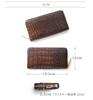 Sankyo Shokai Long Wallet for Men and Crocodile Embossed Cowhide Leather with Round Zipper and Brass Oak Women, Hardware