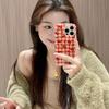iPhone 17 Pro Max Cherry Blossom Red Plaid Case - Double Layer for Apple 16, 15, 14, 13