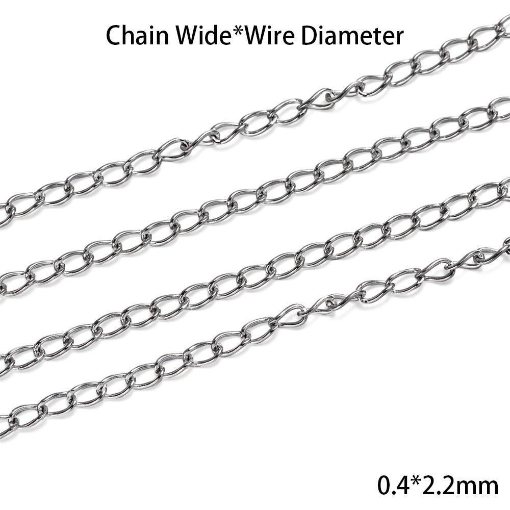 5Meters Never Fade Stainless Steel Multi Styles Necklace Chains for DIY Bracelet Chain Jewelry Making Findings Accessories