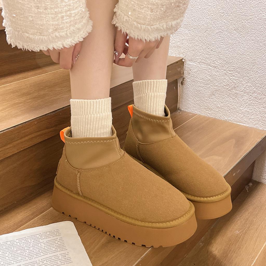Women's Cartoon Large Size Soft Sole Winter Warm Fur Snow Boots Padded Lined Ankle Boots Anti-slip Hiking Casual Sports Cotton Boots