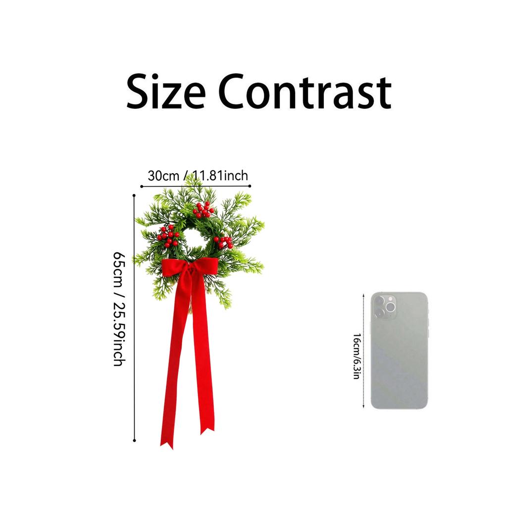 Velvet Christmas Wreath - Artificial, Set of 2 for Holiday Home Decor