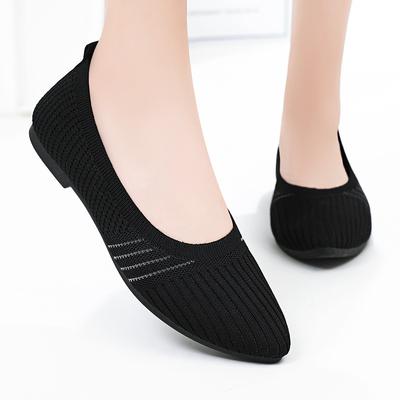 Damen Sommer Neue Flache Freizeitschuhe mit flachem Mund, Vielseitige Damenschuhe in Unifarben, Französische Weichsohle Ermüdungsfreier Einzelschuh