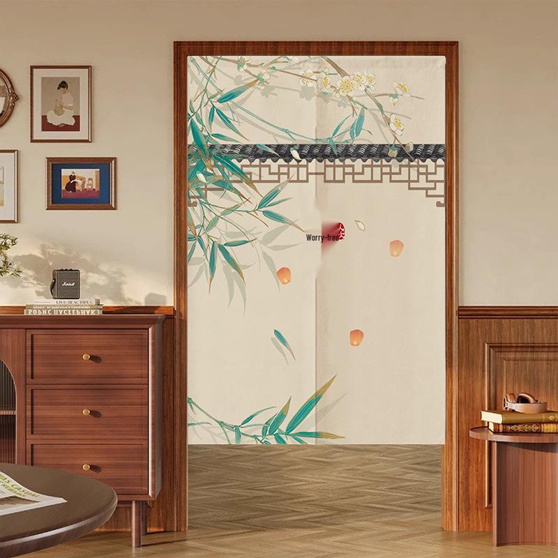 Hochwertiger, stanzfreier Toiletten- und Türdurchgangs-Trennvorhang für Bad und Schlafzimmer - Ölbeständiger Halber Vorhang für Küchengebrauch