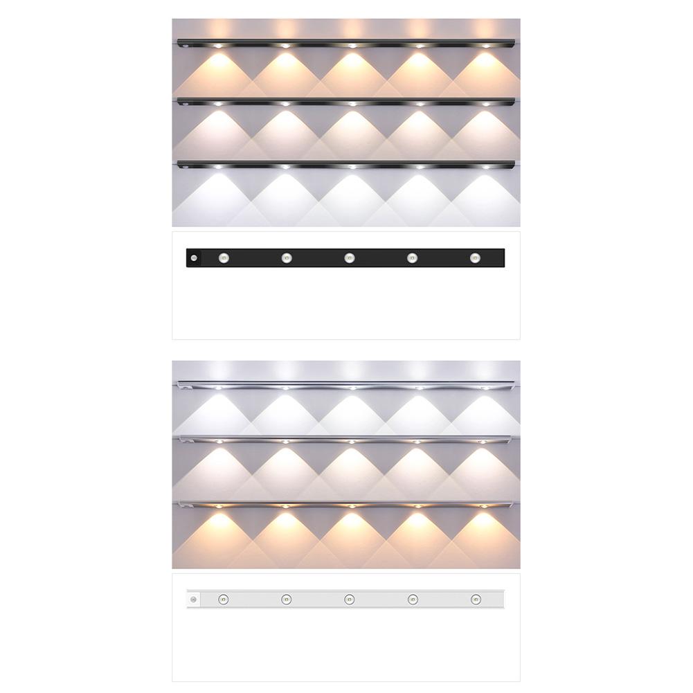Motion Sensor LED Lights Ultra-thin Night Lamp USB Rechargeable Under Cabinet Lights 3 Color For Closet Lighting